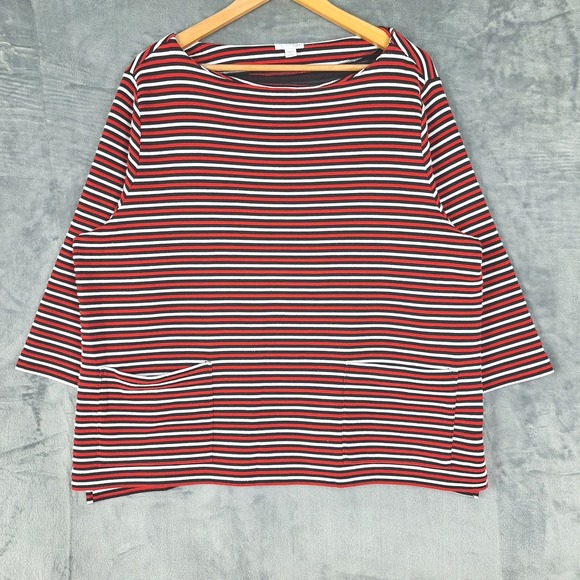 J. Jill Tops - J Jill Top 2X Striped Boat Neck Preppy Nautical Fisherman Sailor Chic Casual